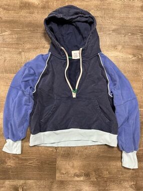 Offline by Aerie Color Block Quarter Zip Hoodie Size Large